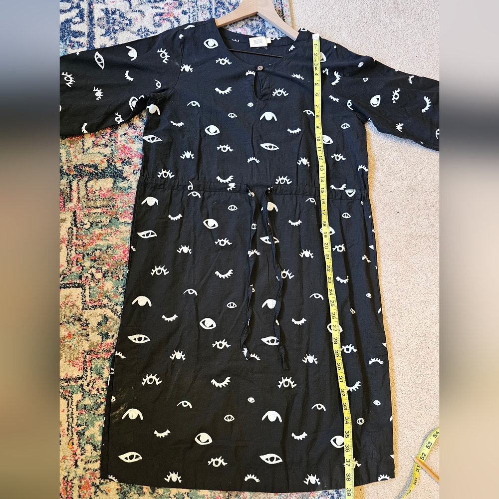 Mata Traders Cotton Dress Onyx Eyes Pattern Size S - Picture 8 of 11